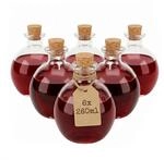 Relaxdays Glasflaschen, 6er Set, Korkverschluss, 260 ml, &Ouml;l, Essig, Gew&uuml;rze,...