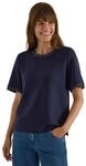 Cecil T-Shirt mit Rundhals und Leo-Details urban Dark Blue L
