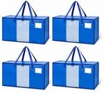 Relaxdays Umzugstasche 4er Set, je 100 l, Rundum-Rei&szlig;verschluss, blau