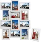 SONGMICS Bilderrahmen Collage f&uuml;r 12 Fotos, je 10 x 15 cm (4 x 6), mit 1