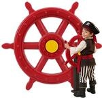 Relaxdays Steuerrad, bewegliches Spielturm-Zubeh&ouml;r, &Oslash; 54 cm, rot