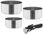 Teesa Topfset mit Abnehmbarem Griff COOK EXPERT SINGLE HAND Edelstahl Typ 18/10 Alle