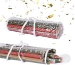 Relaxdays Geschenkpapier Aufbewahrung, 2er Set, Rei&szlig;verschluss, Griffe, HxD:...