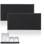 Relaxdays Barmatte 2er Set, mit Noppen, 30 x 15 cm, Abtropfmatte aus PVC,...