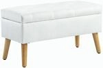 HOMCOM Sitzbank mit Stauraum Polsterbank mit Deckel 80 x 35 x 42 cm Wei&szlig; |...