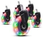 GXTrust Gel Rollen f&uuml;r Gaming-Stuhl mit LED-Leuchten, 5er Set |...