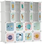 SONGMICS Kleiderschrank, DIY-Aufbewahrungsschrank, mit 16 W&uuml;rfeln |...