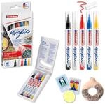 edding 5300 Acrylmarker Fein - mehrfarbiges 5er-Set - feine Spitze 1-2 mm -
