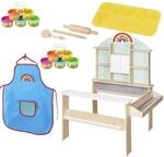 roba x Play-Doh Kaufladen f&uuml;r Kinder - Spielset aus FSC Holz mit 12 Knetdosen,...