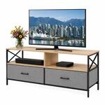 Relaxdays TV Lowboard, HxBxT: 50 x 120 x 40 cm, Greige/schwarz