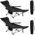 WOLTU 2-in-1 Campingstuhl faltbar 2er Set, mit Fu&szlig;ablage Getr&auml;nkehalter 