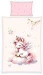 Herding babybest Bettw&auml;sche-Set Einhornzauber, 40 x 60 cm + 100 x 135 cm, mit