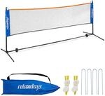 Relaxdays Badminton Netz, h&ouml;henverstellbar bis 225 cm, Tennisnetz mit...