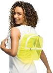 Boland - Transparenter Neon Rucksack mit verstellbaren Riemen, 2 F&auml;cher mit