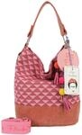 Fritzi x Frida Kahlo Izzy07 Limited Canvas Hobo Bag Geo Damen Schultertasche