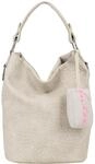 Fritzi Ella Hobo White Sand Handtasche Kunstleder Damen Hobo Bag Umh&auml;ngetasche