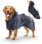 FLUFFINO Hundebademantel Dunkelblau Gr. L | Soft, saugstark, waschbar, schnell