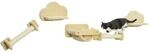 PawHut Kletterwand Katzen 5-Teilig Katzenkletterwand Set bis 5 kg Beige