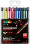 uni-ball 181708 - POSCA Marker mit kalibrierter Spitze, 8er Set, grundfarben