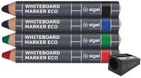Sigel Board-Marker Holz Kegelspitze 1-5 mm 4 Farben mit Spitzer | BA013,...