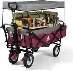 WOLTU Faltbarer Bollerwagen XXL mit abnehmbarem Sonnendach, Fuschia