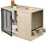 Relaxdays Hundek&auml;fig, f&uuml;r Zuhause, HBT: 65,5x102x60 cm, 2 drehbare N&auml;pfe,...