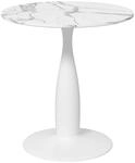 HOMCOM Esstisch 70 x 70 cm rund f&uuml;r 4 Personen mit Mamoroptik Wei&szlig; |...