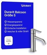 Duravit Balcoon Waschtischarmatur, Gr&ouml;&szlig;e S (Auslauf H&ouml;he 123 mm),...