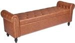 VEVOR Sitzbank Ottomane (460 x 1660 x 560 mm) aus PU-Leder mit Holzbeinen &...