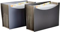 Amazon Basics Dokumentenmappe A4, F&auml;chermappe, grau, Schwarz, 2er-Pack