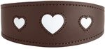 HUNTER Windhundhalsband Love, Farbe: braun/schwarz, weiches, Robustes Rindsleder,