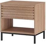 Celine Nachttisch aus MDF Eicheoptik, 50 x 35 x 50 cm, Nachtkommode mit...