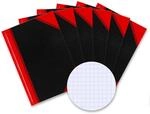 Bantex Notizbuch A4 kariert, Hardcover, 192 Seiten, schwarz, 6er-Pack