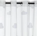 Atmosphera &ndash; Transparenter Kindergardine mit Wolkenmuster &ndash; Wei&szlig; &ndash; 140 x...