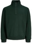 JACK & JONES Male Strickjacke mit Viertelrei&szlig;verschluss Einfarbig Strickjacke mit