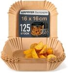 Moritz & Moritz Airfryer-Backpapier eckig 16 x 16 cm, 125 Einlagen | F&uuml;r...