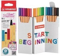 STABILO - Fineliner - point 88 | 18er Zick-Zack-Tischset, 18 Farben