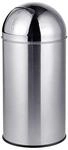 Relaxdays M&uuml;lleimer, 35 Liter, Push-Deckel, Edelstahl, silber | entnehmbarer