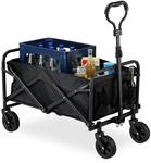 Relaxdays Bollerwagen, faltbar, 100 kg, Teleskopgriff, Gummireifen,...