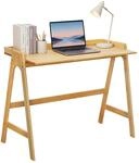 Relaxdays Schreibtisch, Holz, HxBxT: 81,5 x 107 x 48,5 cm, Natur | kleiner