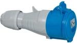 Mobile Steckdose rechts weiblich &ndash; 32 Ampere &ndash; 2P + T &ndash; IP44 &ndash; Blau &ndash;