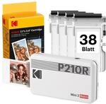 KODAK Mini 2 Retro 5x7,6cm Tragbarer Fotodrucker, 4PASS, 38 Blatt, Wei&szlig; | Bluetooth,