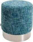 Kare Design Hocker Berry High, Silber/Hellblau, &Oslash;39cm, Sitzhocker, Rund,