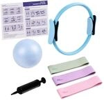 Relaxdays Pilates Set, 6-teilig, Farbwahl | Ring, Ball mit Pumpe,...