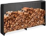 Relaxdays Kaminholzregal mit Abdeckung, f&uuml;r Holz ab 25 cm, Brennholzregal aus...