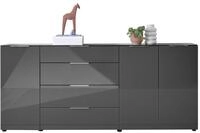 SANTORIN Sideboard Kommode Anthrazit mit Glasfront 226 x 99 x 40 cm (B/H/T) |...