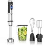 Arendo - Stabmixer Edelstahl 1500 Watt Set - P&uuml;rierstab - Turbotaste &ndash; 4