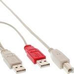 InLine 34510X USB 2.0 Y-Anschlu&szlig;kabel, 2x Stecker A an Stecker B, 1,0m