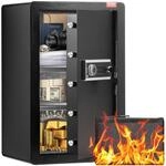 VEVOR Safe Tresor mit feuerfester Geldtasche, Einzelt&uuml;r-Safe 3,5 Kubikfu&szlig;, 2