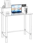 VEVOR Acryltisch Computertisch 2-stufiger B&uuml;rotisch mit Monitorst&auml;nder,...